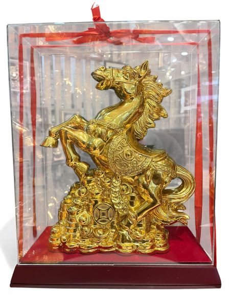 Tượng ngựa phong thủy bằng đồng dát vàng nano