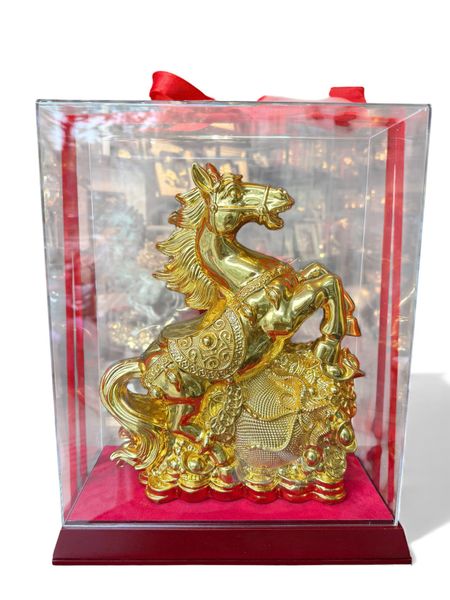 Tượng ngựa cao 32cm dát vàng nano