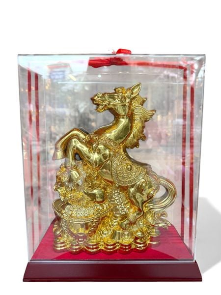 Tượng ngựa cao 32cm dát vàng nano