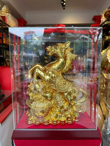 Tượng ngựa cao 32cm dát vàng nano
