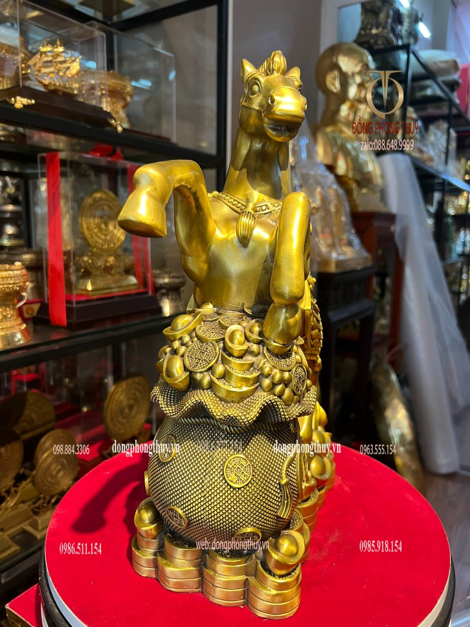 Tượng ngựa hũ tiền cao 38cm