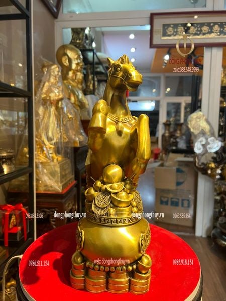 Tượng ngựa hũ tiền cao 38cm