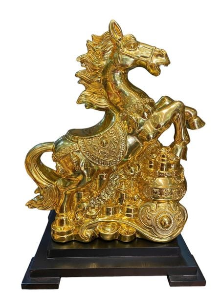 Tượng ngựa phong thủy bằng đồng dát vàng nano