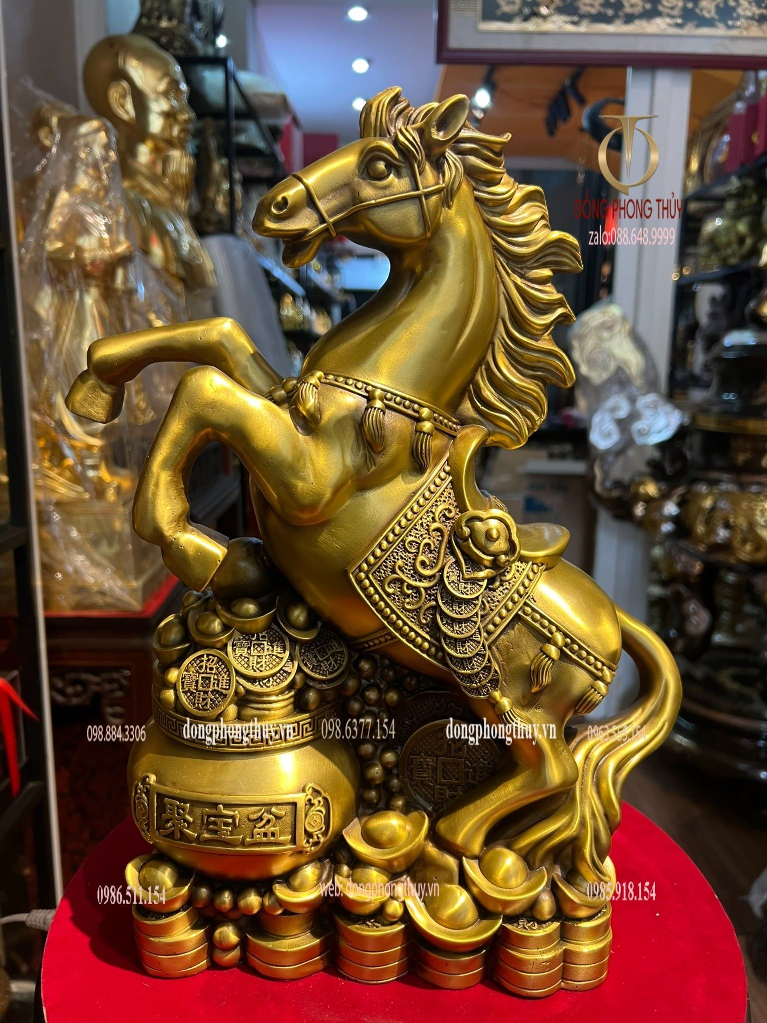Tượng ngựa hũ tiền cao 38cm