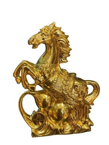 Tượng ngựa phong thủy dát vàng nano