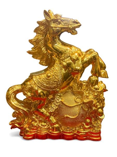 Tượng ngựa bằng đồng dát vàng nano