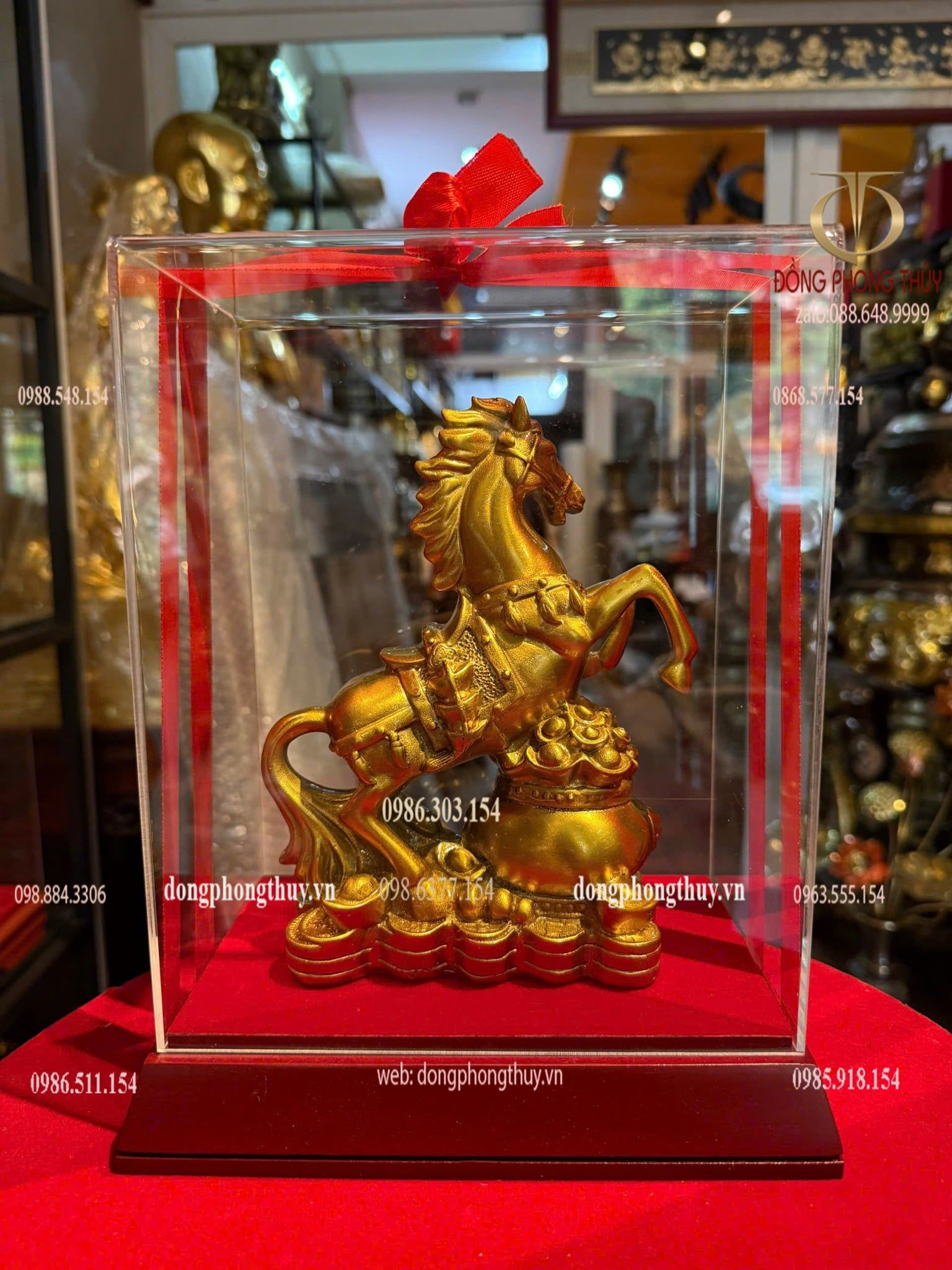 Tượng ngựa hũ tiền bằng đồng