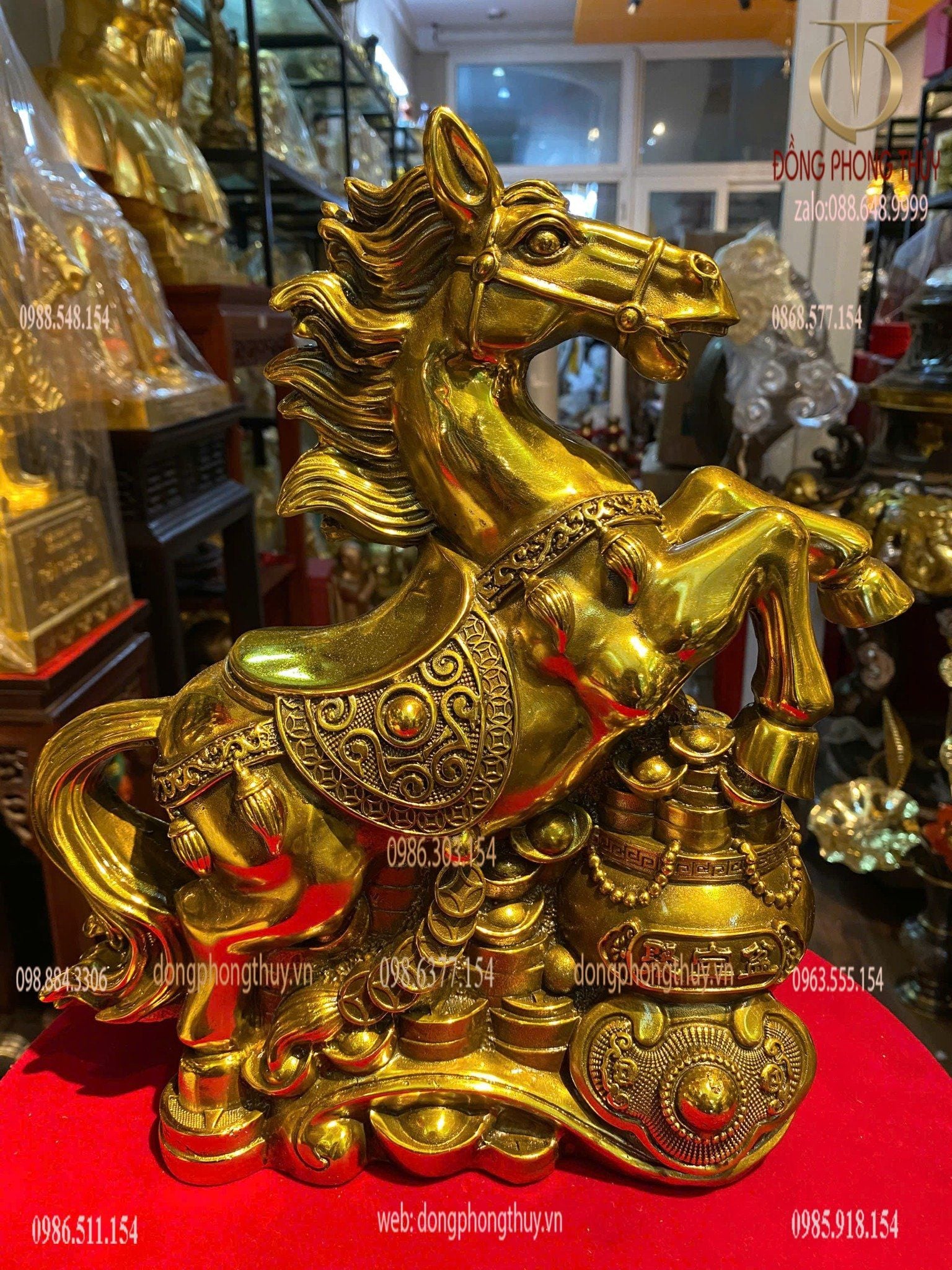 Tượng ngựa hũ tiền bằng đồng