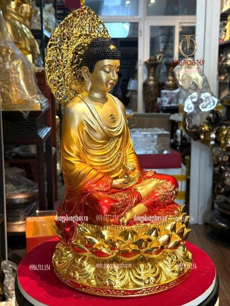Tượng A Di Đà bằng đồng cao 45cm