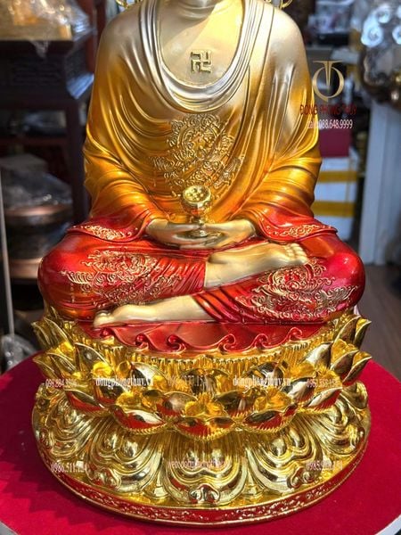 Tượng A Di Đà bằng đồng cao 45cm