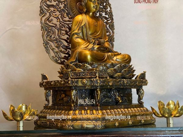 Tượng phật A Di Đà bằng đồng cao 62cm nặng 20kg