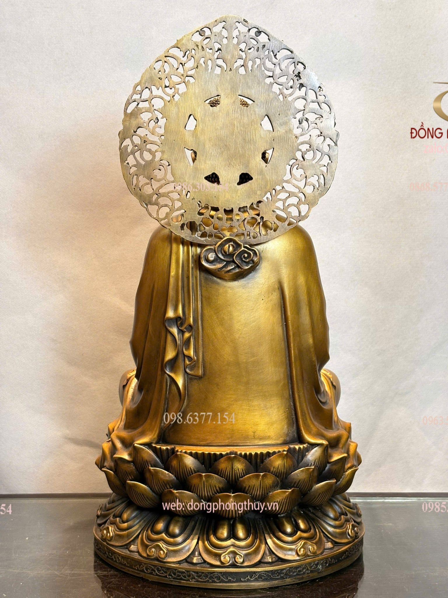 Tượng phật A Di Đà bằng đồng Cao 45cm nặng 12kg