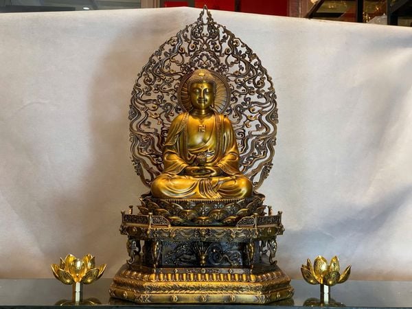 Tượng phật A Di Đà bằng đồng cao 62cm nặng 20kg