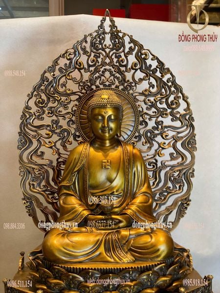 Tượng phật A Di Đà bằng đồng cao 62cm nặng 20kg