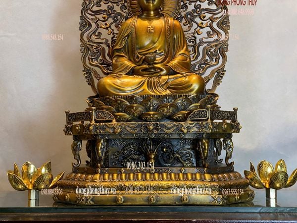 Tượng phật A Di Đà bằng đồng cao 62cm nặng 20kg