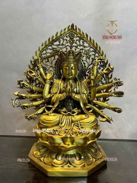 Tượng phật chuẩn đề cao 40cm bằng đồng