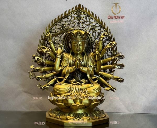 Tượng phật chuẩn đề cao 40cm bằng đồng