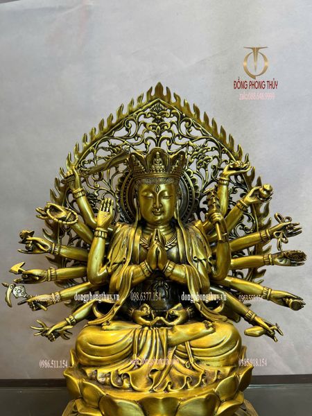 Tượng phật chuẩn đề cao 40cm bằng đồng