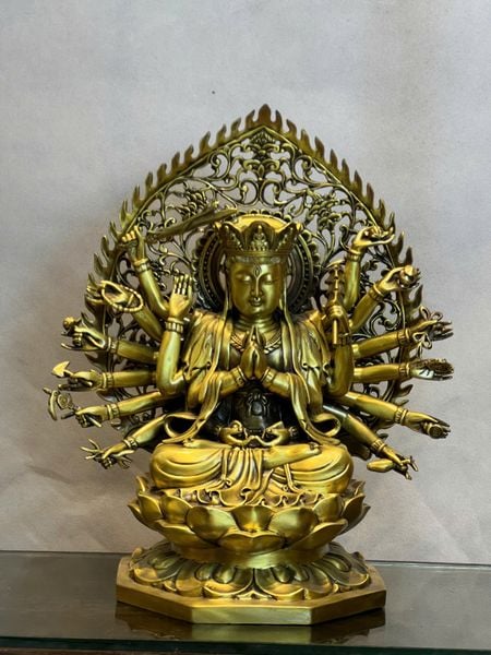 Tượng phật chuẩn đề cao 40cm bằng đồng