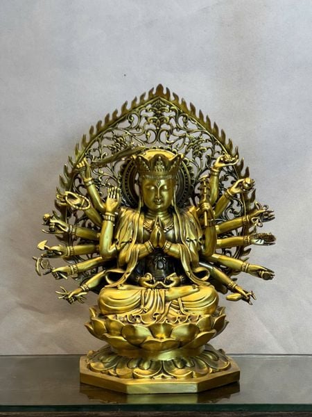 Tượng phật chuẩn đề cao 40cm bằng đồng