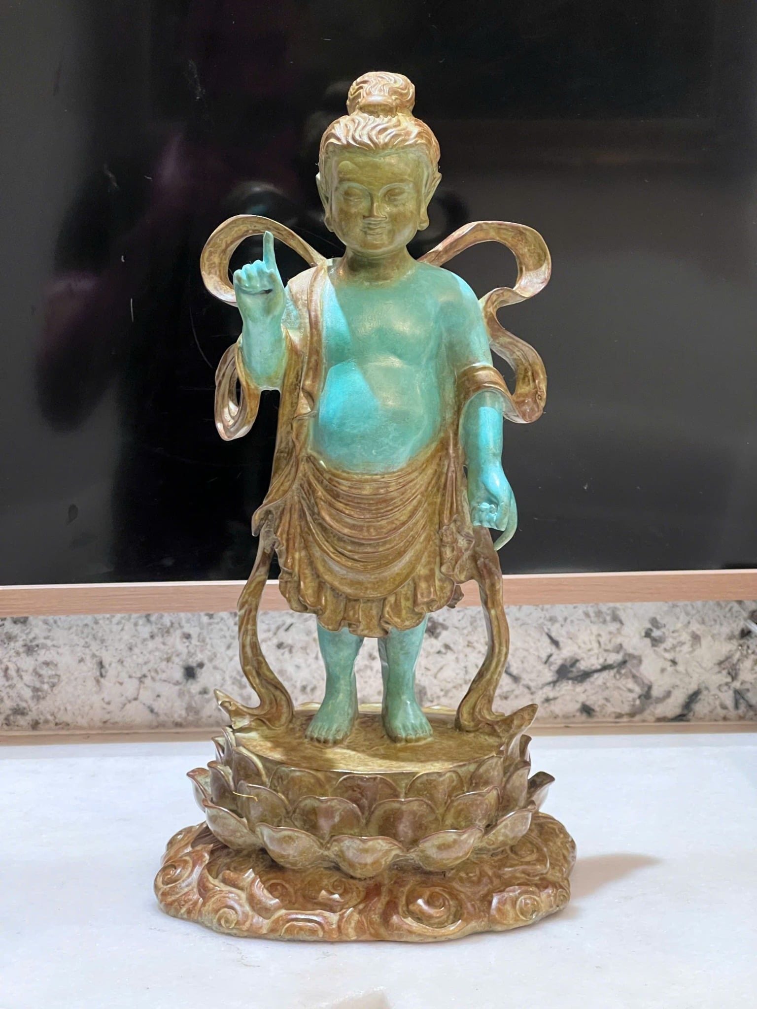 Tượng đản sanh Cao 40 ngang 17 sâu 16 nặng 5,5kg