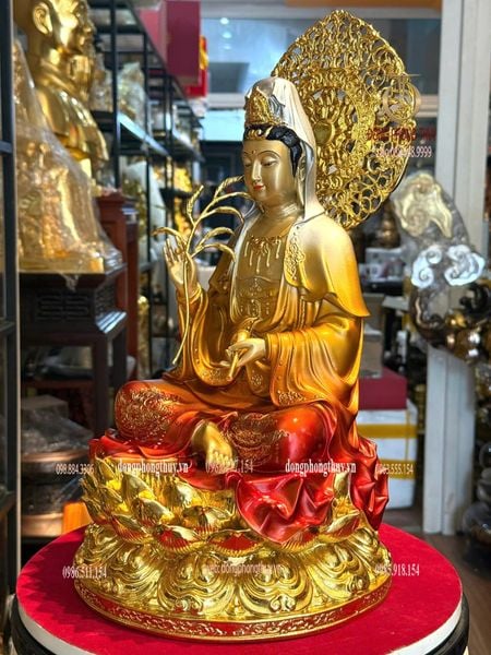 Tượng quan âm bằng đồng cao 45cm