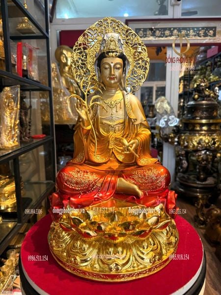 Tượng tây phương tam thánh bằng đồng cao 45cm