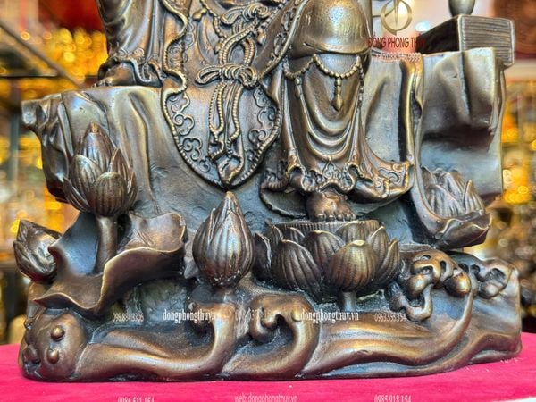 Tượng phật quan âm tự dại bằng đồng hun