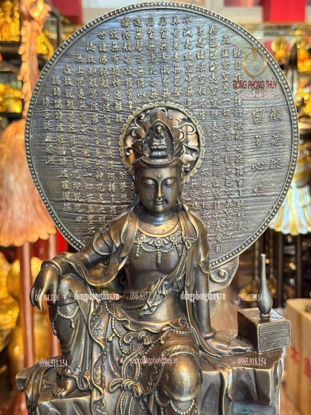 Tượng phật quan âm tự dại bằng đồng hun