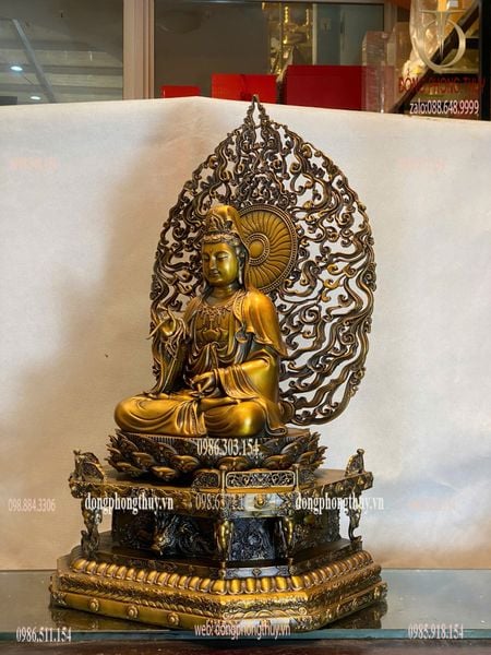 Tượng phật Quan Âm bồ tát cao 62cm nặng 20kg bằng đồng