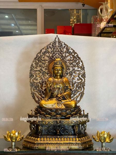 Tượng phật Quan Âm bồ tát cao 62cm nặng 20kg bằng đồng