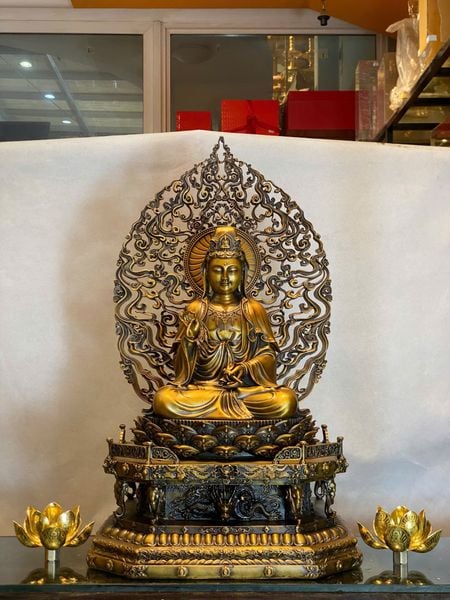 Tượng phật Quan Âm bồ tát cao 62cm nặng 20kg bằng đồng