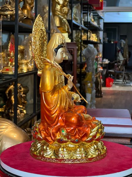 Tượng phật Quan Âm bằng đồng cao 35cm nặng 6kg màu sắc độc quyền