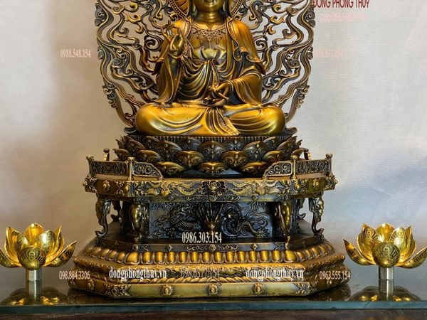 Tượng phật Quan Âm bồ tát cao 62cm nặng 20kg bằng đồng