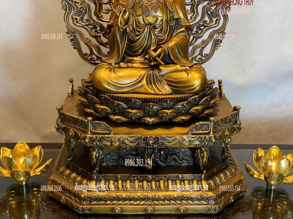 Tượng phật Quan Âm bồ tát cao 62cm nặng 20kg bằng đồng