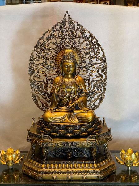 Tượng phật Quan Âm bồ tát cao 62cm nặng 20kg bằng đồng