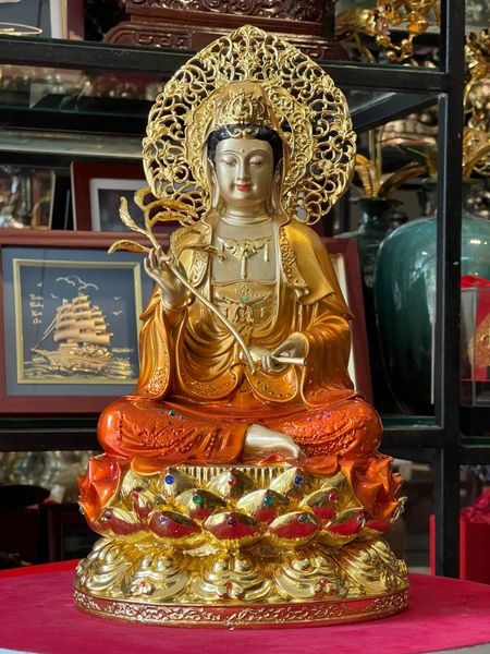 Tượng phật Quan Âm bằng đồng cao 35cm nặng 6kg màu sắc độc quyền