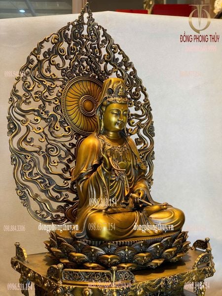 Tượng phật Quan Âm bồ tát cao 62cm nặng 20kg bằng đồng