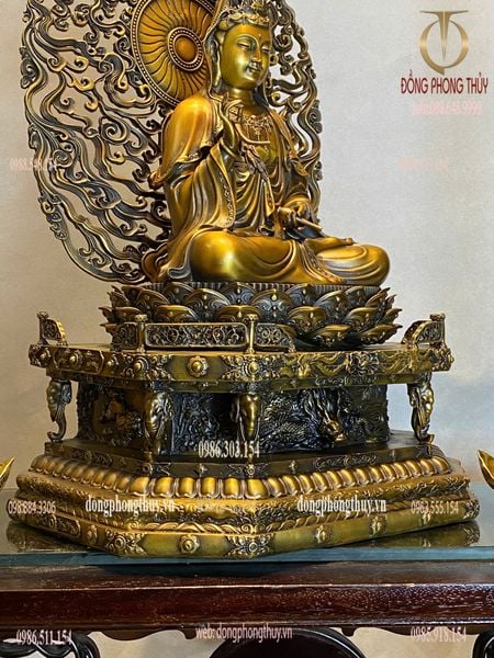 Tượng phật Quan Âm bồ tát cao 62cm nặng 20kg bằng đồng