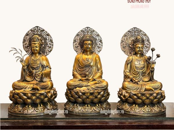 Tượng Tây Phương Tam Thánh bằng đồng