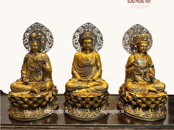 Tượng Tây Phương Tam Thánh bằng đồng