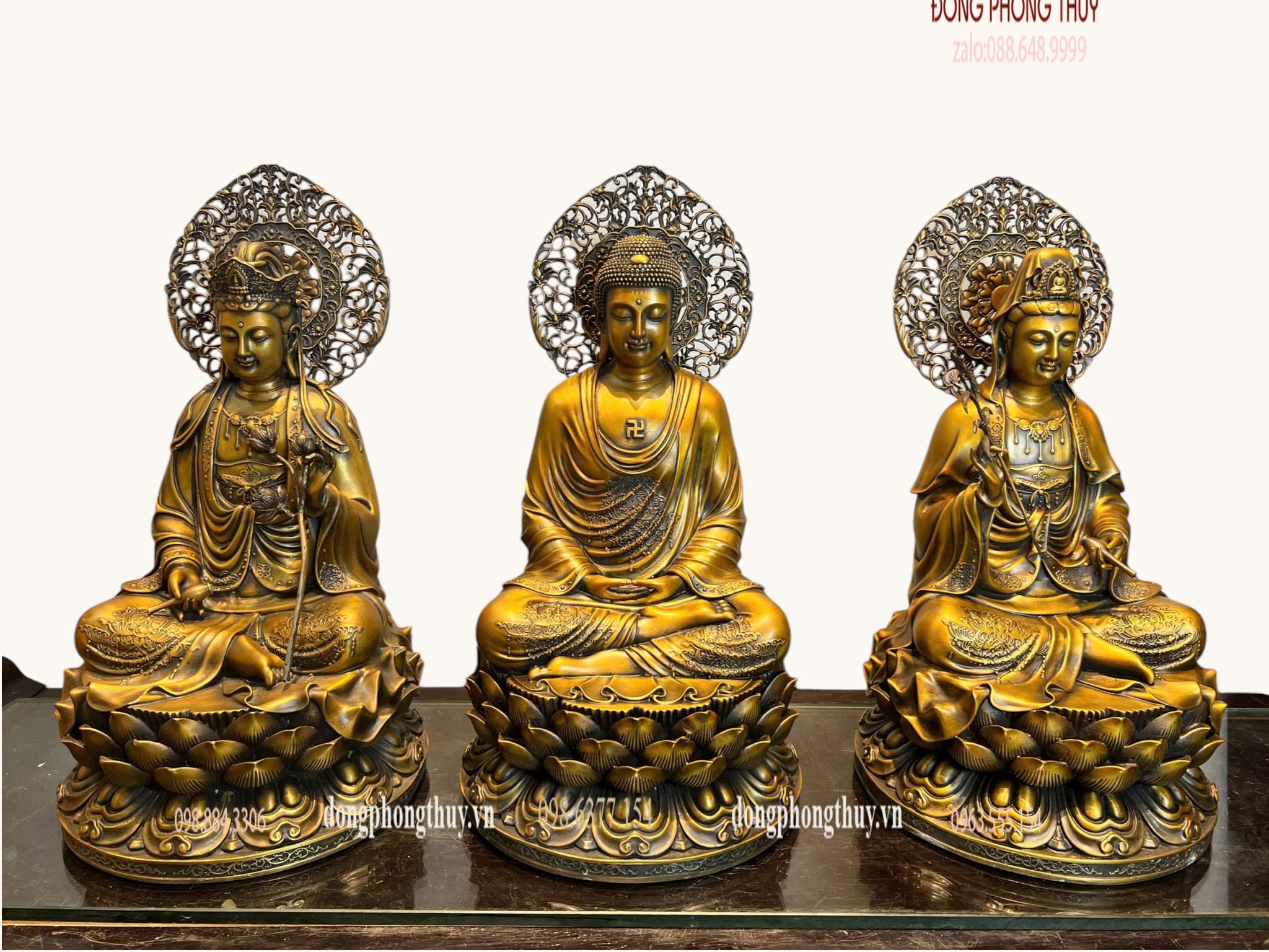 Tượng Tây Phương Tam Thánh bằng đồng