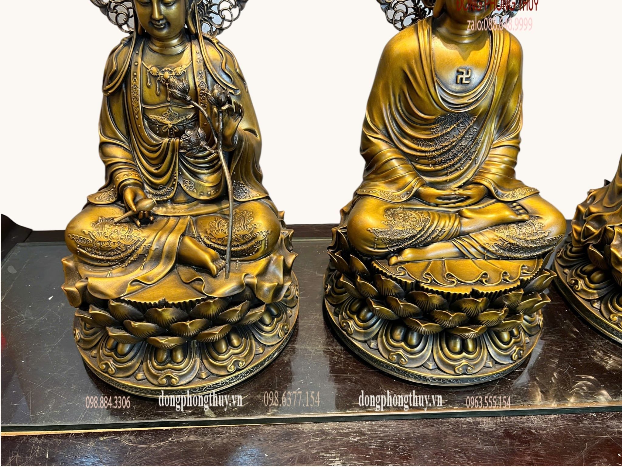 Tượng Tây Phương Tam Thánh bằng đồng