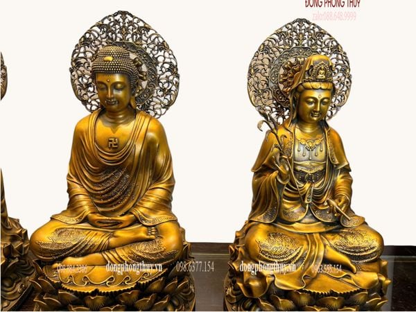 Tượng Tây Phương Tam Thánh bằng đồng