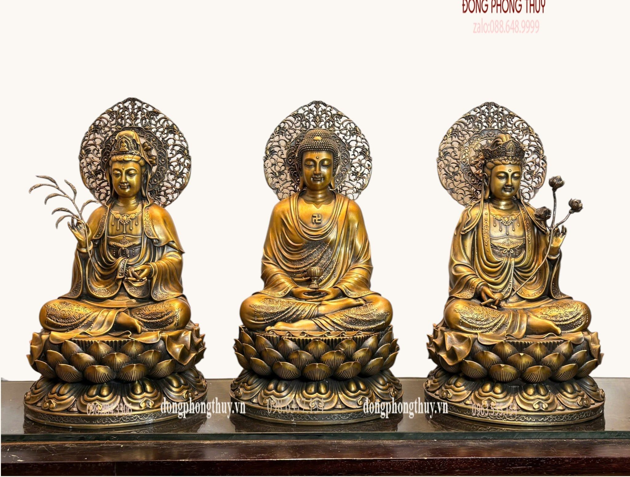 Tượng Tây Phương Tam Thánh bằng đồng