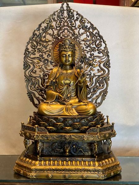 Tượng phật Thế Chí bồ tát cao 62cm nặng 20kg bằng đồng