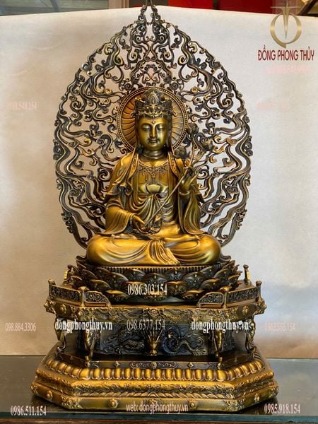 Tượng phật Thế Chí bồ tát cao 62cm nặng 20kg bằng đồng