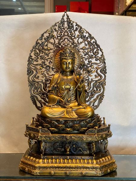 Tượng phật Thế Chí bồ tát cao 62cm nặng 20kg bằng đồng