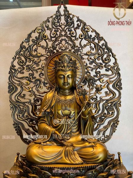 Tượng phật Thế Chí bồ tát cao 62cm nặng 20kg bằng đồng