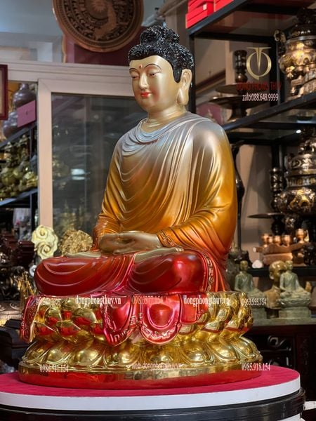 Tượng phật Thích Ca Mâu Ni bằng đồng cao 40cm